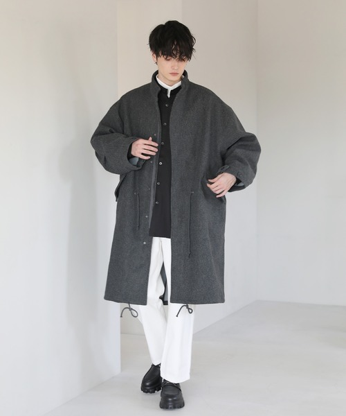 モッズコート コート ビッグシルエットメルトンM-65ロングモッズコート