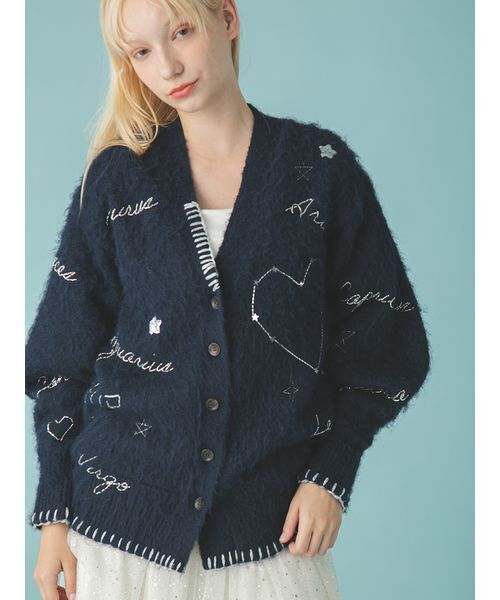FURFUR（ファーファー） カーディガン スターモチーフ刺繍カーディガン
