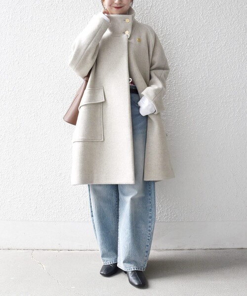 SHIPS any コート アウター any: カシミヤ ミックス スタンドカラー