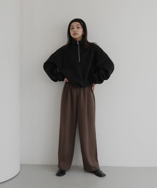 hellam（ヘラム） トレーナー スウェット フリースハーフジッププル