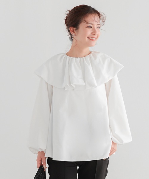 Fit more（フィットモア） ブラウス シャツ ボリュームフレアカラー