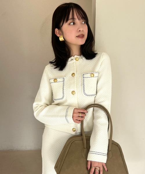 anuans（アニュアンス） ジャケット ノーカラージャケット ノーカラー