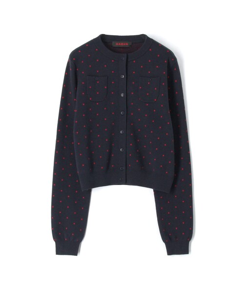 CABaN（キャバン） カーディガン コットンカシミヤ ドットジャカード