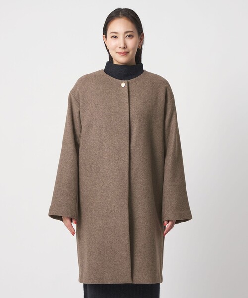 A DAY IN THE LIFE ノーカラーコート コート カシミヤブレンド ノー
