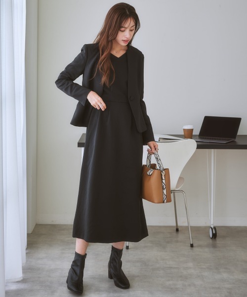 7days Life Styling セットアップ 「洗える」キーネックジャケット