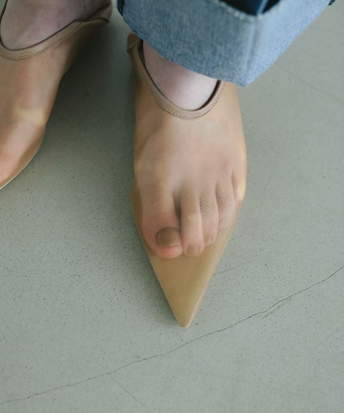 ETRE TOKYO ポインテッドメッシュスリッポン 38 ベージュ ETRE TOKYO