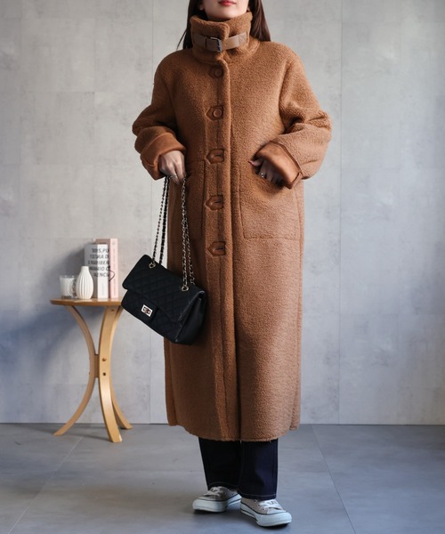 sakishimatokyo ムートンコート ボアコート シングルブレスト