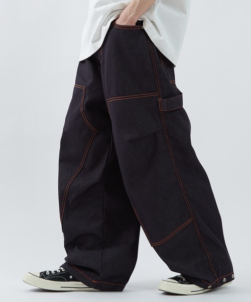 improves（インプローブス） ジーンズ ルーズフィット ステッチ デニム