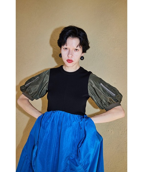 OMMO（オーエムエムオー） ワンピース MA-1 HALF SLEEVE DOCKING OP