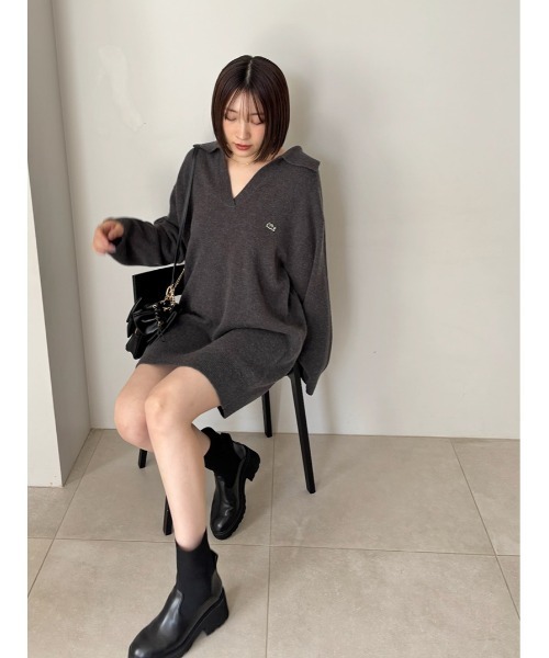 SNIDEL（スナイデル） ワンピース LACOSTE/スキッパーニットワンピース