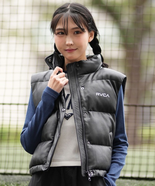 RVCA（ルーカ） ベスト ジレ フェイクレザーベスト BE04D-756