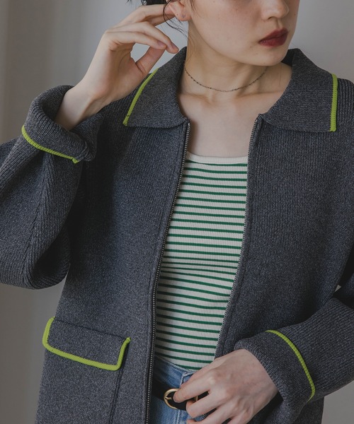 210nouve（トゥージュヌーヴ） カーディガン スポンディッシュ 配色