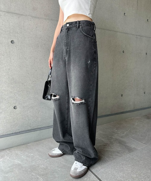 andme（アンドミー） ジーンズ デニム デニムパンツ ダメージ加工