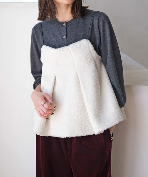 AKTE（アクテ） ブラウス シャツ ボアキャミソール レディース