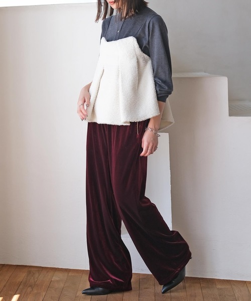 AKTE（アクテ） ブラウス シャツ ボアキャミソール レディース