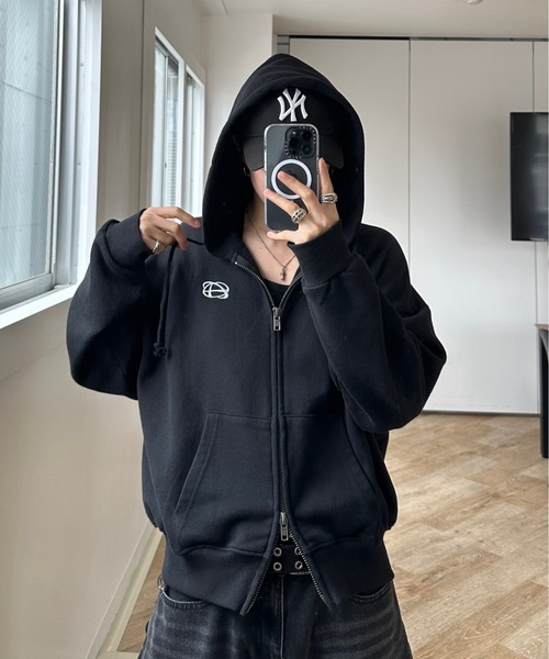 ADAMASTE パーカー Double Zip-Up Short Hoodie - ダブルジップ