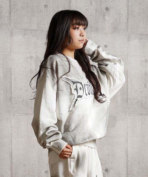トレーナー スウェット グランジ加工 クルーネック / Grunge Crewneck