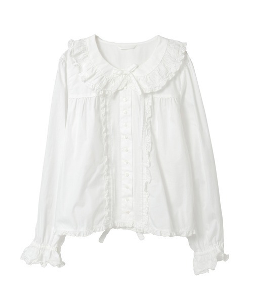 PINK HOUSE（ピンクハウス） ブラウス シャツ フリル襟付きブラウス