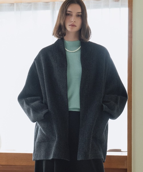 ELFRANK ノーカラーコート コート 「ウール100％」ノーカラーコート