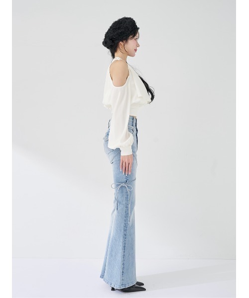 Darich（ダーリッチ） ブラウス シャツ パールネックアメスリブラウス