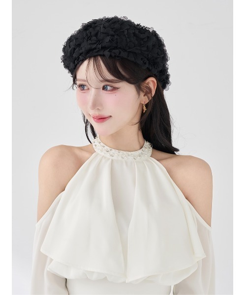 Darich（ダーリッチ） ブラウス シャツ パールネックアメスリブラウス