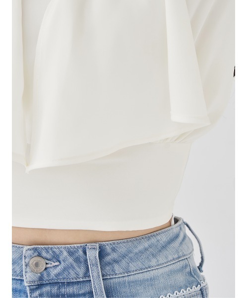 Darich（ダーリッチ） ブラウス シャツ パールネックアメスリブラウス