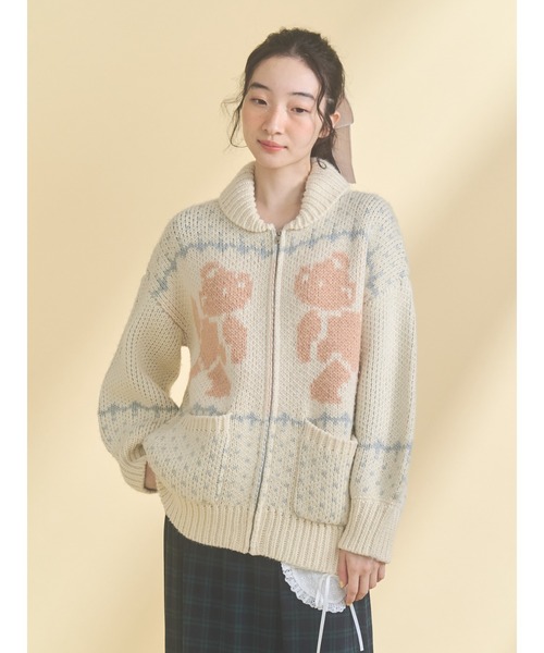 merry jenny（メリージェニー） カーディガン bear cowichan knit