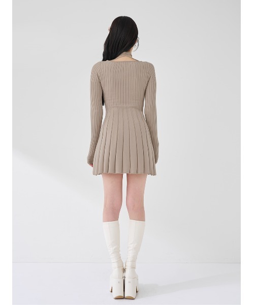 Darich（ダーリッチ） ワンピース ネックリボンデザインフレアニット