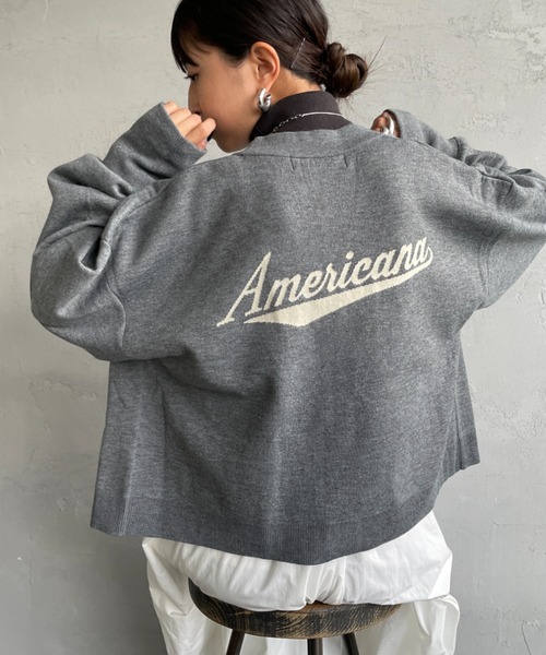 AMERICANA（アメリカーナ） カーディガン 別注 バックロゴ ショート丈