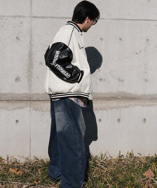 スタジャン HOOK -original- サガラ刺繍ワッペンスタジャン メンズ