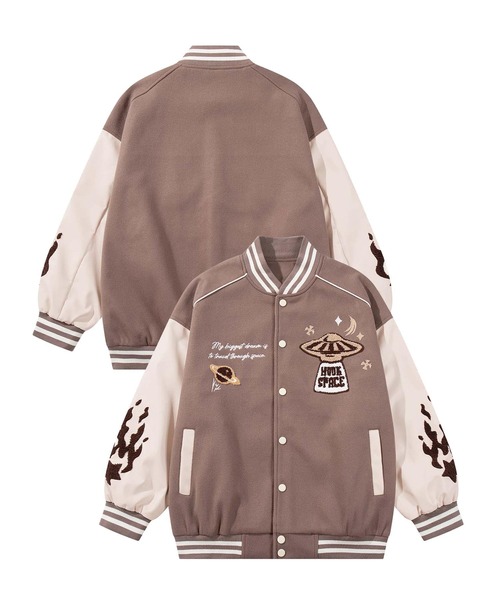 スタジャン HOOK -original- サガラ刺繍ワッペンスタジャン メンズ