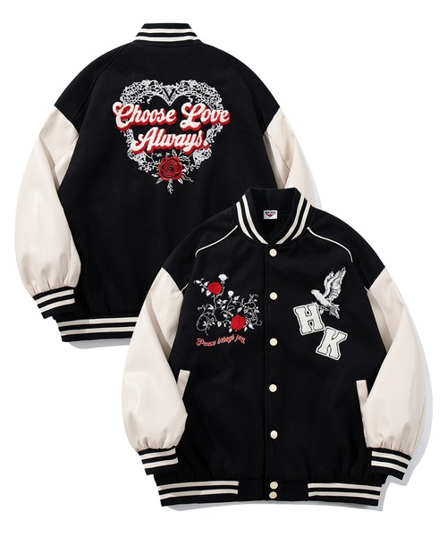 スタジャン HOOK -original- サガラ刺繍ワッペンスタジャン メンズ