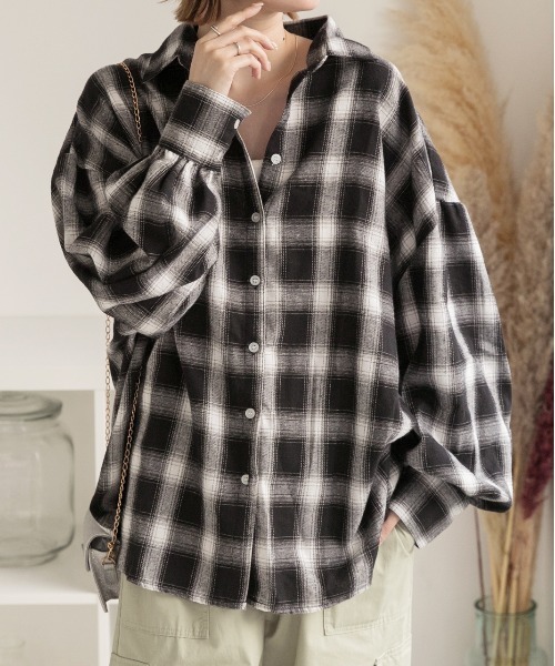 ad thie（アドティエ） ブラウス シャツ 選べる2柄 ネルチェックビック