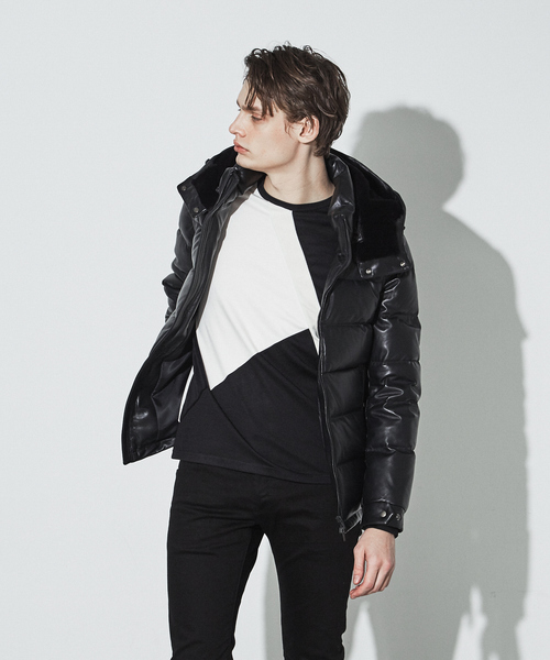 5351 POUR LES HOMMES ダウンジャケット ダウン グローブ ラムレザー