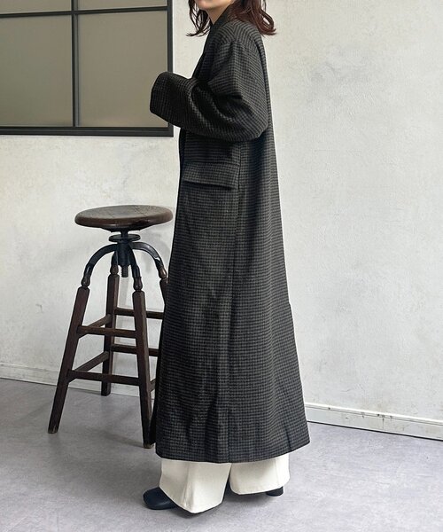 Thevon（ゼヴォン） コート アウター チェック柄ロングコート