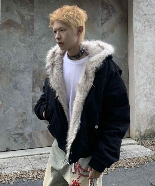 FreeZone ブルゾン アウター 「新色追加」フェイクファーフード付き