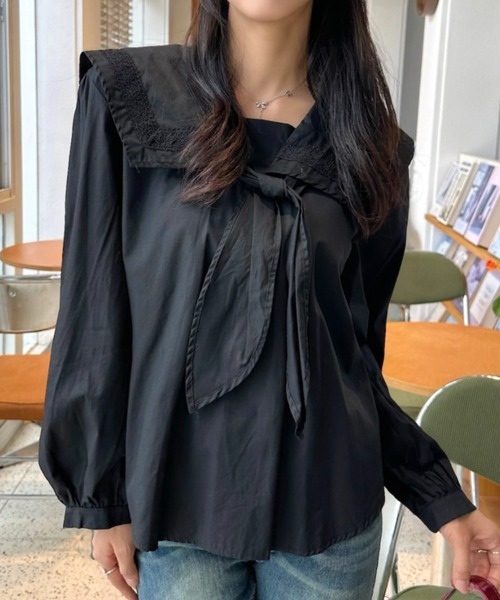 ブラウス シャツ 「Good Riddance」 セーラーカラーフリルブラウス