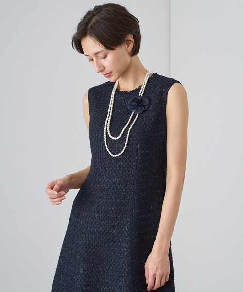 ANAYI（アナイ） ワンピース ミックスツイードフレア ワンピース