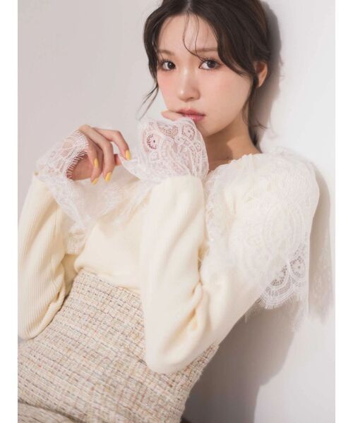 MERCURYDUO（マーキュリーデュオ） ニット セーター スカラレース襟