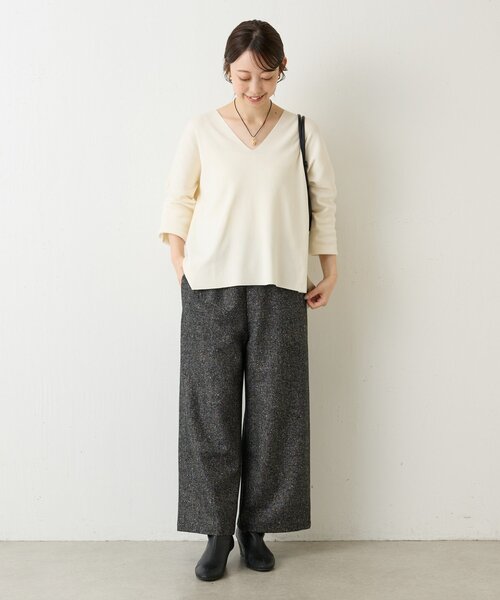 BEARDSLEY（ビアズリー） パンツ ウエストリブネップツイードパンツ