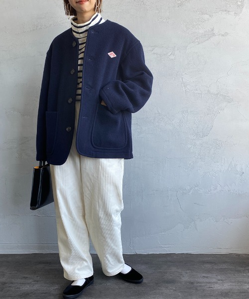 Danton（ダントン） ジャケット ノーカラージャケット ウールライト