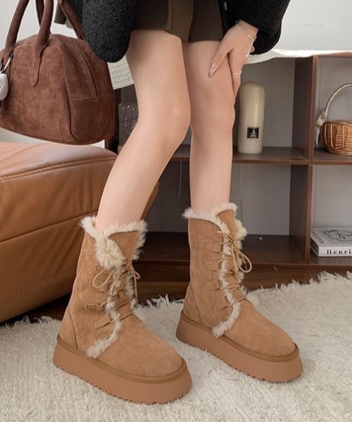 AsRiRe ブーツ 2way フェイクファームートンブーツ レディース メンズ