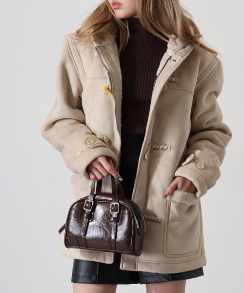 Ree&Mee ダッフルコート コート フェイク ムートン ショート ダッフル