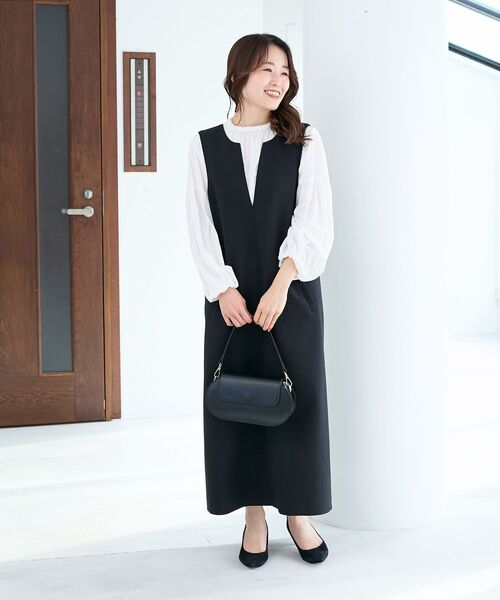 le.coeur blanc（ルクールブラン） ジャンパースカート Vネック