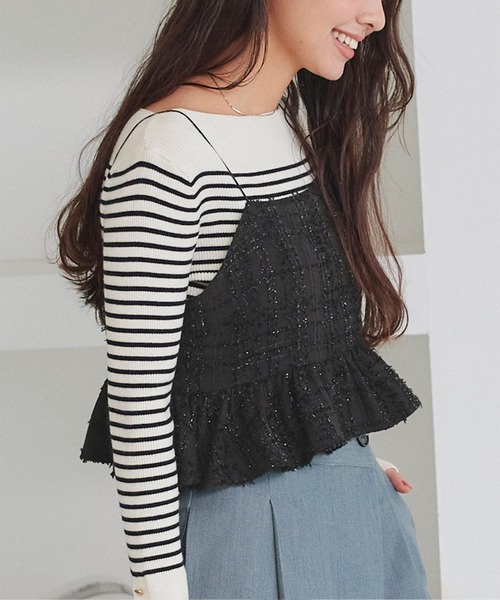 titivate（ティティベイト） キャミソール ラメツイードキャミソール