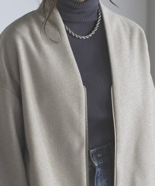 sakishimatokyo ノーカラーコート コート 「選べる柄」ノーカラー