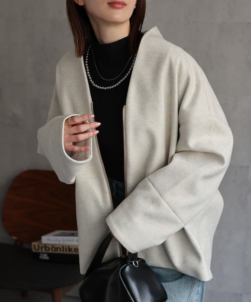 sakishimatokyo ノーカラーコート コート 「選べる柄」ノーカラー