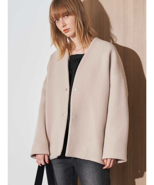 ELENDEEK（エレンディーク） ノーカラーコート コート フォルム