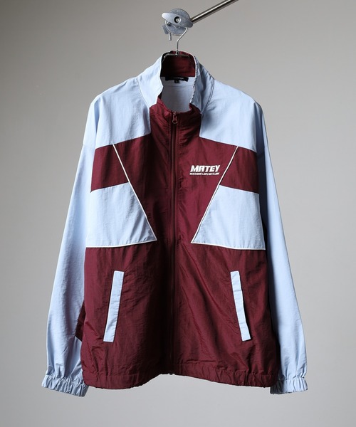 SUGGESTION ナイロンジャケット Nylon switching full zip blouson