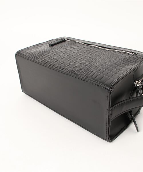 クラッチバッグ クロコ型押しボックス型セカンドバッグ メンズ